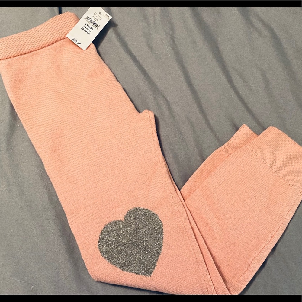 NWT Baby Gap heart knee sweater legging, Sz4